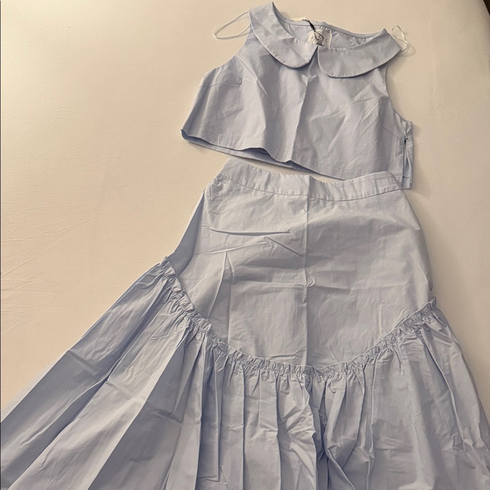 MABLE Soft Blue Top & Skirt Set